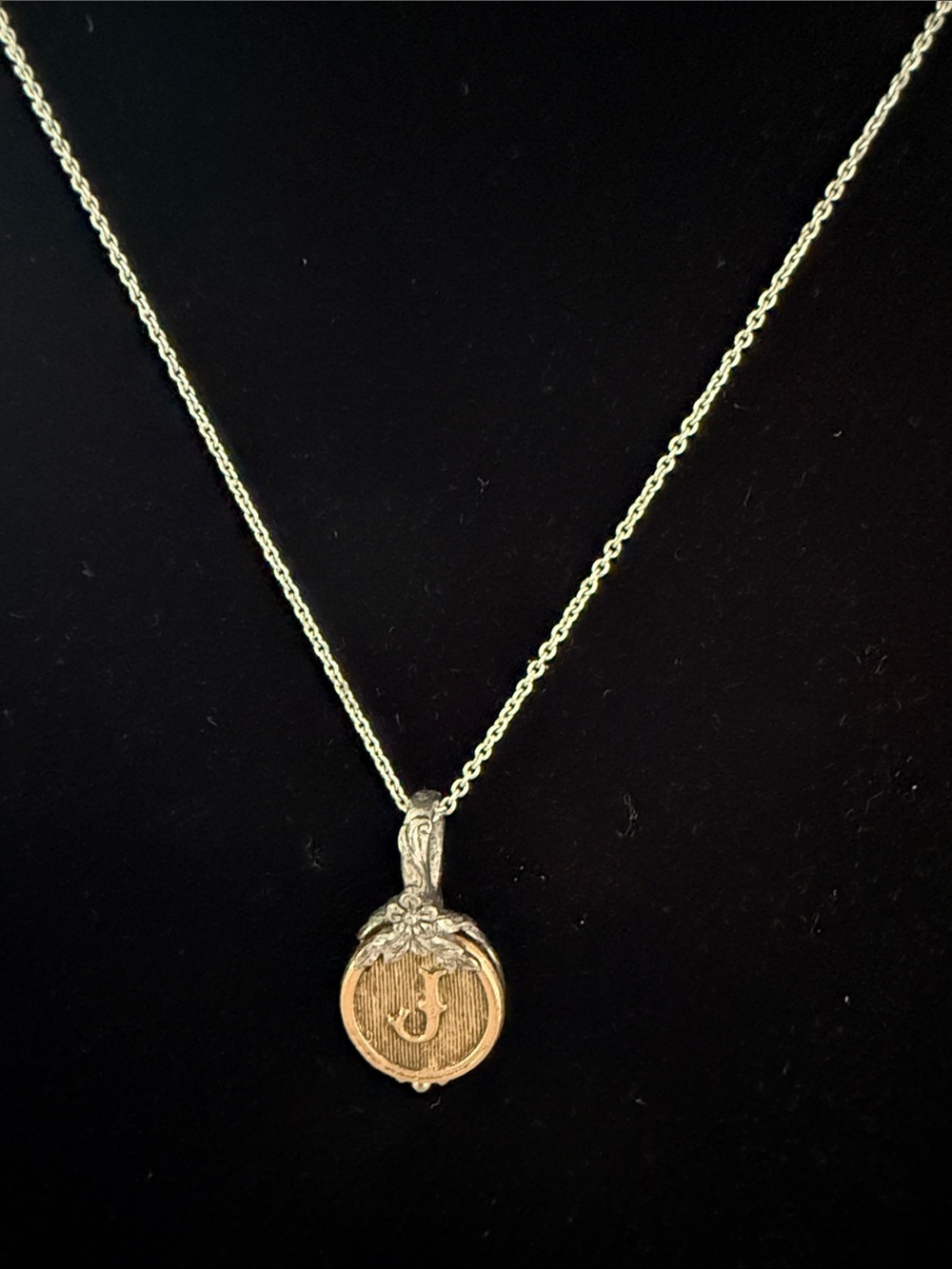 Gold Pendant With J Initial Necklace